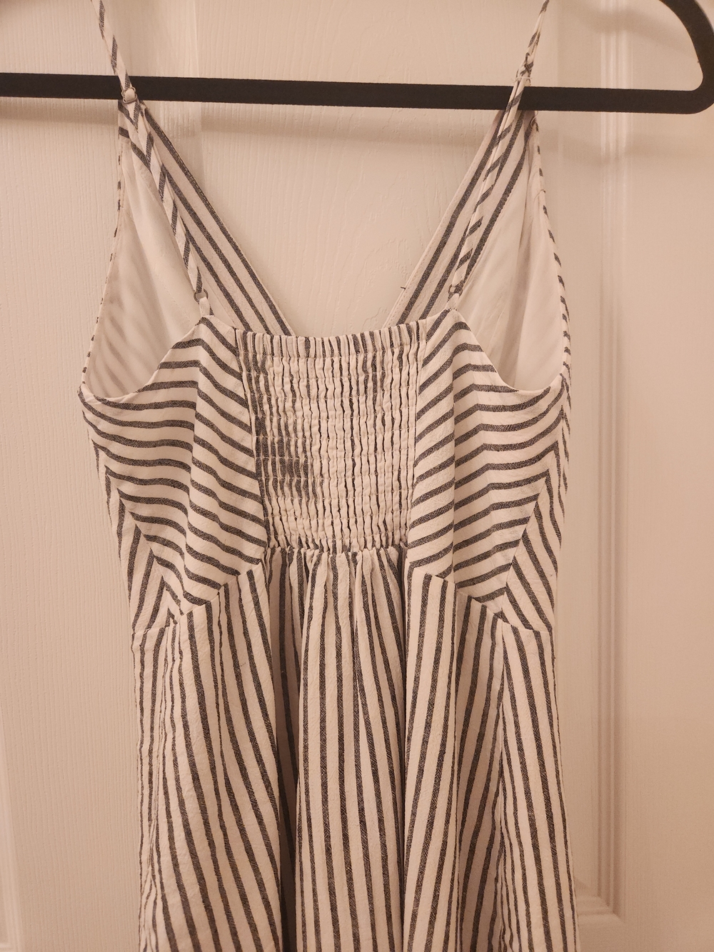 Urban Outfitters Gray and White Striped Button-Front Linen Midi Dress - Sz Small - Picture 6 of 6
